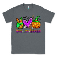 Charcoal Heather peace love halloween Classic Tee - Zillion Design Studio