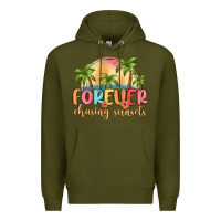 Army Green forever chasing sunsets Premium Hoodie - MaliasSmallBusiness