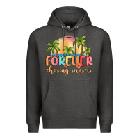 Charcoal Heather forever chasing sunsets Premium Hoodie - MaliasSmallBusiness