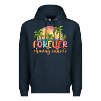 Navy forever chasing sunsets Premium Hoodie - MaliasSmallBusiness