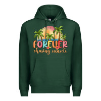 Sports Green forever chasing sunsets Premium Hoodie - MaliasSmallBusiness