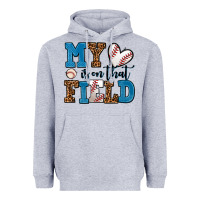 Heather Grey my heart is on that field baseball Heavyweight Hoodie - AdoDesignShop