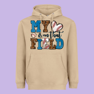 My Heart Is On That Field Baseball Heavyweight Hoodie Designed By Adodesignshop