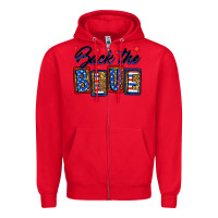 Red Back the blue Zipper Hoodie - Neo Western