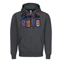 Smoke Back the blue Zipper Hoodie - Neo Western