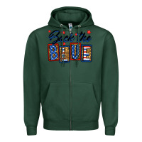 Sports Green Back the blue Zipper Hoodie - Neo Western