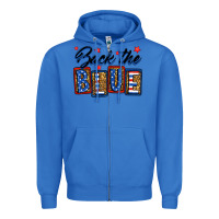 True Royal Back the blue Zipper Hoodie - Neo Western