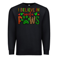 Black i believe in santa paws christmas Premium Sweatshirt - Jasminsmagicworld