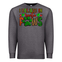 Charcoal Heather i believe in santa paws christmas Premium Sweatshirt - Jasminsmagicworld