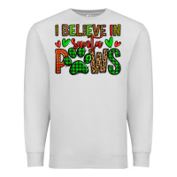 Dove Grey i believe in santa paws christmas Premium Sweatshirt - Jasminsmagicworld