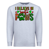 Heather Grey i believe in santa paws christmas Premium Sweatshirt - Jasminsmagicworld