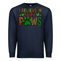 Navy i believe in santa paws christmas Premium Sweatshirt - Jasminsmagicworld