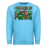 Ocean Blue i believe in santa paws christmas Premium Sweatshirt - Jasminsmagicworld