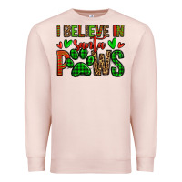 Pale Pink i believe in santa paws christmas Premium Sweatshirt - Jasminsmagicworld