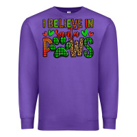 Purple i believe in santa paws christmas Premium Sweatshirt - Jasminsmagicworld