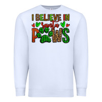 White i believe in santa paws christmas Premium Sweatshirt - Jasminsmagicworld