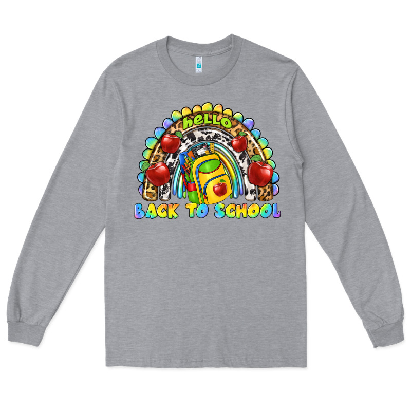 Hello Back To School Rainbow Long Sleeve Tee by texasbilliewilder | Teevron