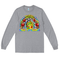 Heather Grey hello back to school rainbow Long Sleeve Tee - texasbilliewilder