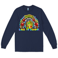 Navy hello back to school rainbow Long Sleeve Tee - texasbilliewilder