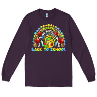 Plum hello back to school rainbow Long Sleeve Tee - texasbilliewilder