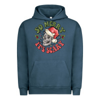 Pigment Midnight Navy so merry it's scary Urban Hoodie - MaliasSmallBusiness