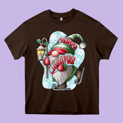 Merry Christmas Gnome Heavy Core Tee Designed By Cowhidedigitalart