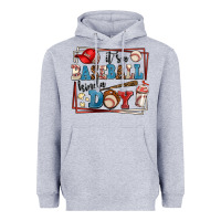 Heather Grey its a baseball kinda day Heavyweight Hoodie - AdoDesignShop