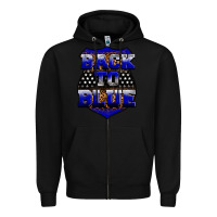 Black Back the blue Zipper Hoodie - Neo Western
