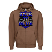 Chestnut Back the blue Zipper Hoodie - Neo Western