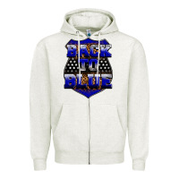 Back The Blue Zipper Hoodie | Teevron