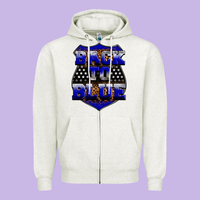 Back The Blue Zipper Hoodie Designed By Neo Western