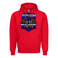 Red Back the blue Zipper Hoodie - Neo Western