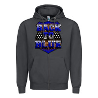 Smoke Back the blue Zipper Hoodie - Neo Western