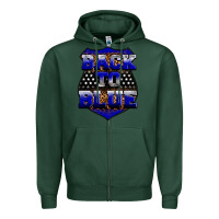 Sports Green Back the blue Zipper Hoodie - Neo Western