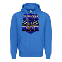 True Royal Back the blue Zipper Hoodie - Neo Western