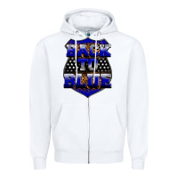 White Back the blue Zipper Hoodie - Neo Western