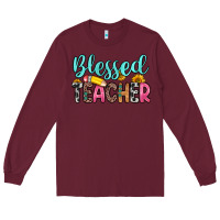 Burgundy blessed teacher Long Sleeve Tee - Zillion Design Studio