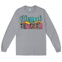 Heather Grey blessed teacher Long Sleeve Tee - Zillion Design Studio