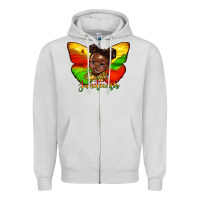 Dove Grey juneteenth butterfly black girl Zipper Hoodie - HRA Design Shop