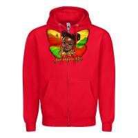 Red juneteenth butterfly black girl Zipper Hoodie - HRA Design Shop