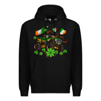 Black monster truck with shamrocks Premium Hoodie - AdoDesignShop