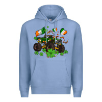 Colony Blue monster truck with shamrocks Premium Hoodie - AdoDesignShop