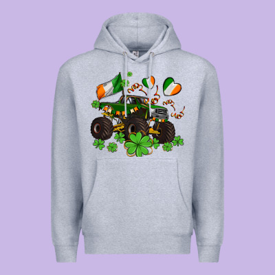 Monster Truck With Shamrocks Premium Hoodie Designed By Adodesignshop