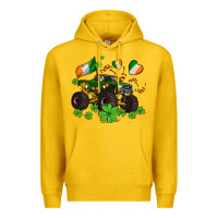 Lemon monster truck with shamrocks Premium Hoodie - AdoDesignShop
