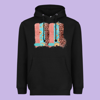 Sunflower Leopard Jute Pattern Brushstrokes Heavyweight Hoodie Designed By Bettercallsaul