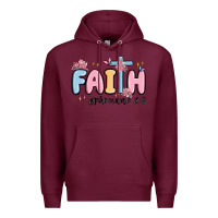 Burgundy faith ephesians 2 8 Premium Hoodie - MaliasSmallBusiness