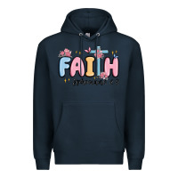 Navy faith ephesians 2 8 Premium Hoodie - MaliasSmallBusiness