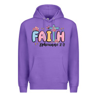 Purple faith ephesians 2 8 Premium Hoodie - MaliasSmallBusiness