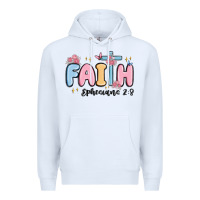 White faith ephesians 2 8 Premium Hoodie - MaliasSmallBusiness