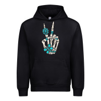 Black turquoise gemstone skeleton hand Urban Hoodie - MaliasSmallBusiness